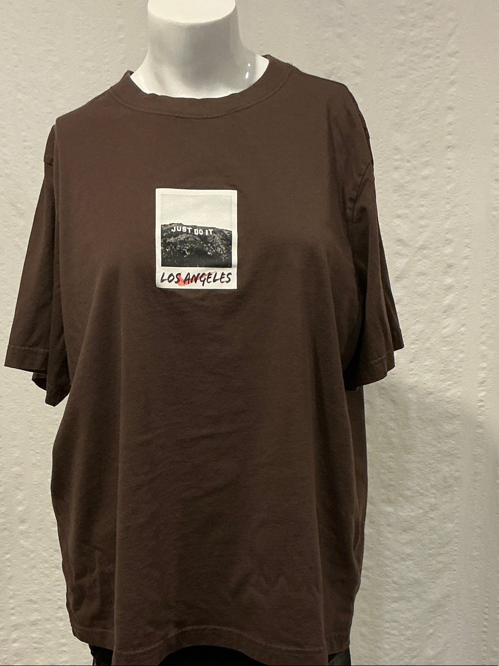 Nike Brown Short-Sleeve Tee with Small Back Swoosh